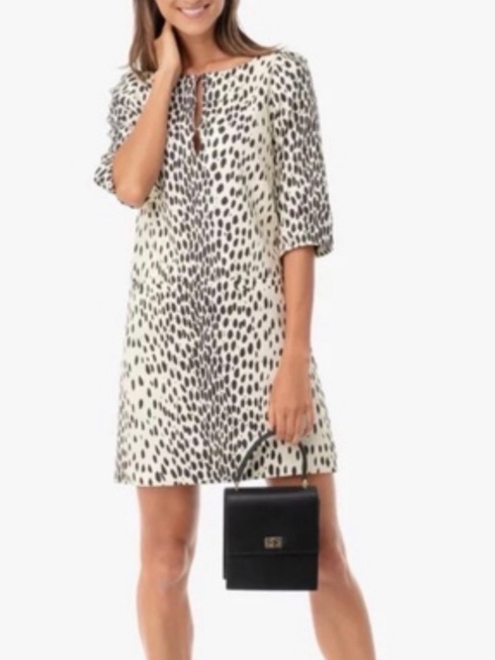 Emerson Fry Cream and Black Printed Mini Dress